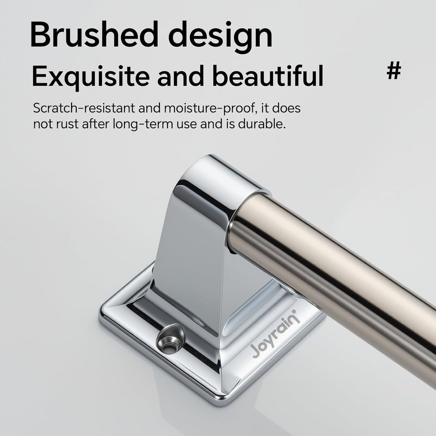 Joyrain Stainless Steel Bathroom Grab Bar for Elderly - Safety Rail & Towel Rack Dual Function, 9/16/24 Inch Anti-Slip Handle for Shower/Toilet/Tub (Chrome, 16 inch)