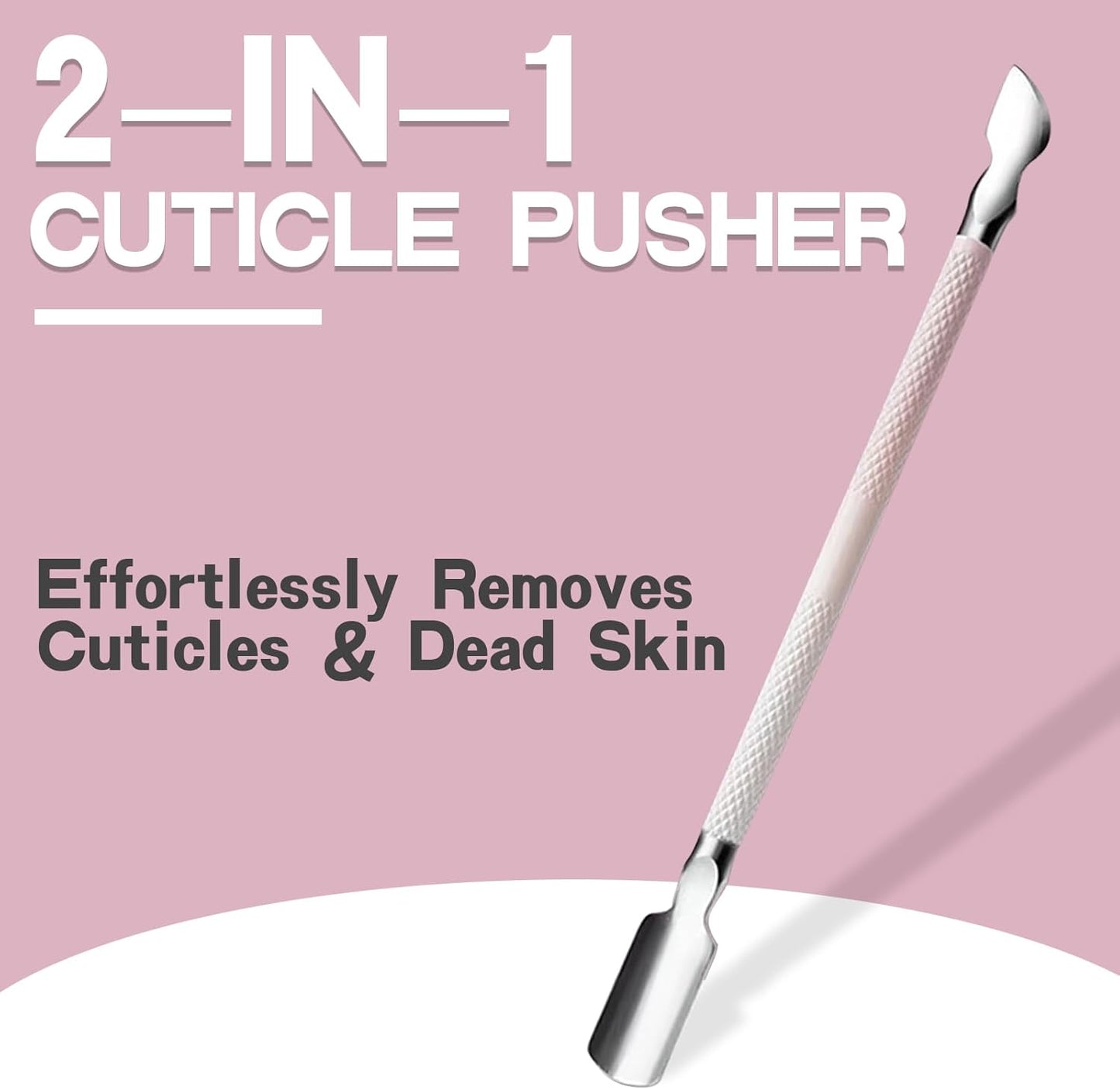 Kylara Cuticle Trimmer Set 3 in 1 - Cuticle Nipper,Pusher & Cutter,Professional Stainless Steel Manicure Pedicure Tools for Women,Gradient Pink Nail Care Kit for Home Salon & Nail Artists