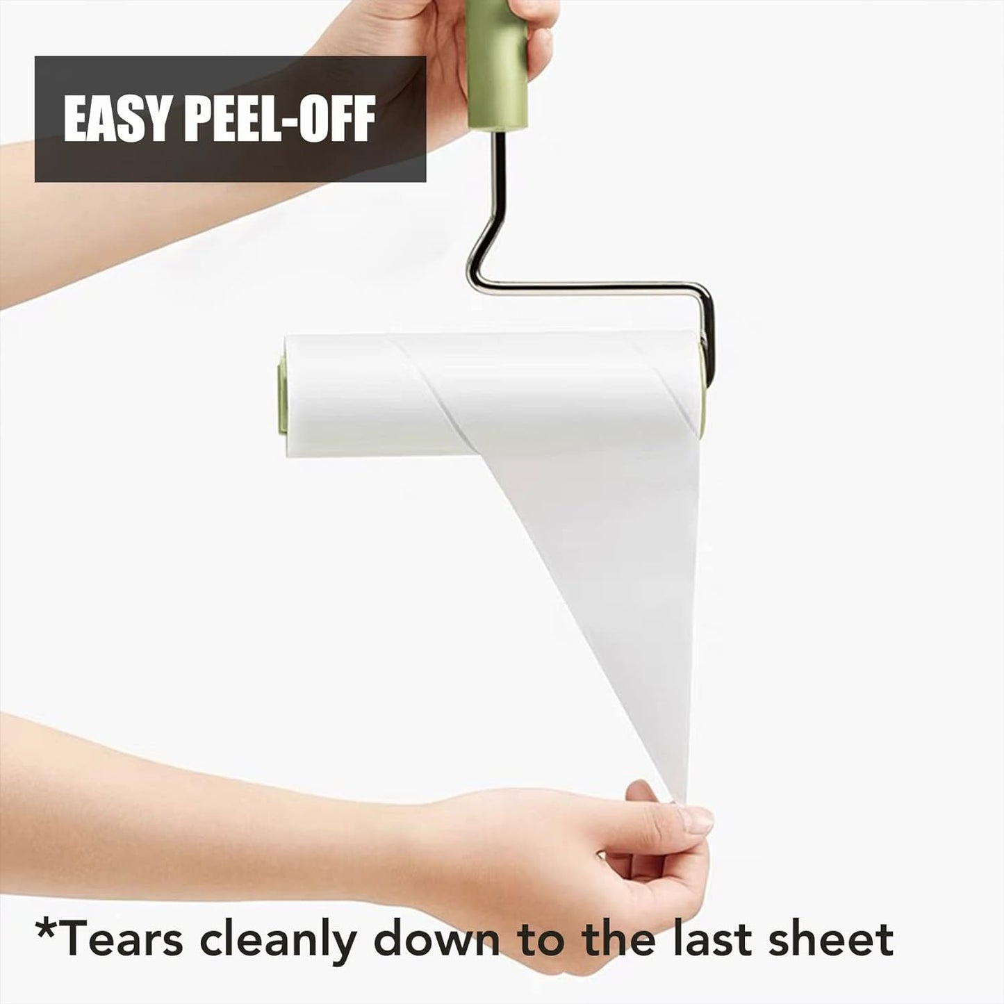 Extra Sticky Large Surface Lint Roller, 6.3'' Giant Lint Roller for Pet Hair, 360 Sheets/ 4 Refills, Long Handle Lint Remover for Clothes, Furniture (1 Roller + 360 Sheets)