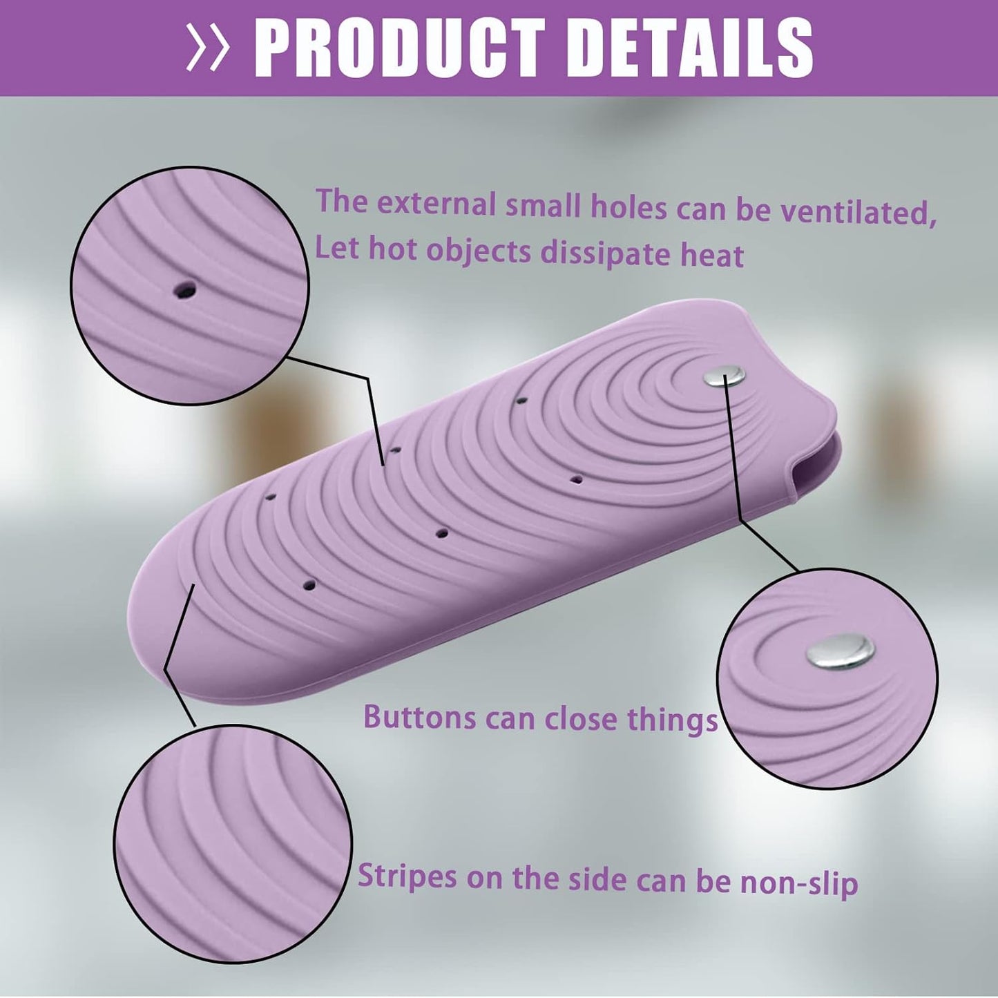 Heat Resistant Silicone Mat Pouch for Hair Styling Tools, Curling and Flat Irons Non-Slip Travel Cover, Small Portable Straightener Pad for Curler Wands Storage, Hot Waver (Purple)