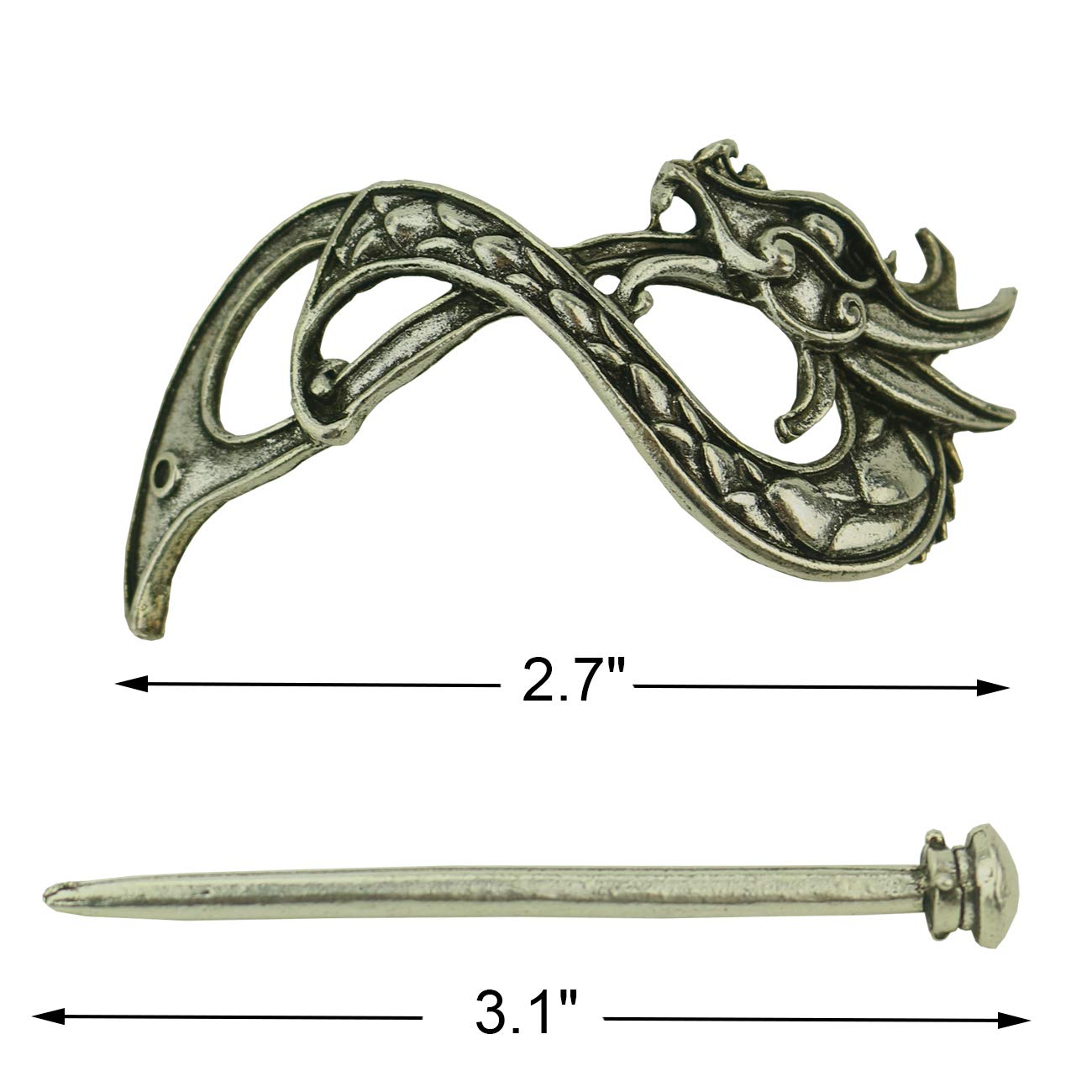 Tinsow Silver 2 Pcs Hair Clip Set, Creative Celtic Hair Slide Hairpins Hair Accessories Hair Claws for Women (Style B S)