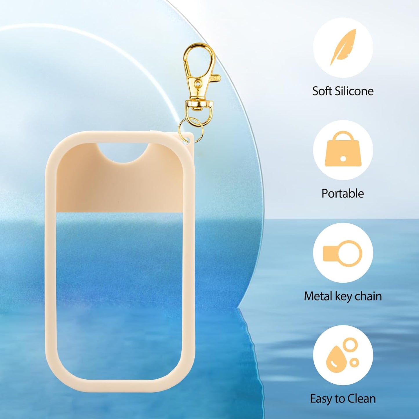 VANEST Silicone Case Compatible with Touchland Hand Sanitizer Spray, Protective Case with Keychain for Spray 1 fl oz