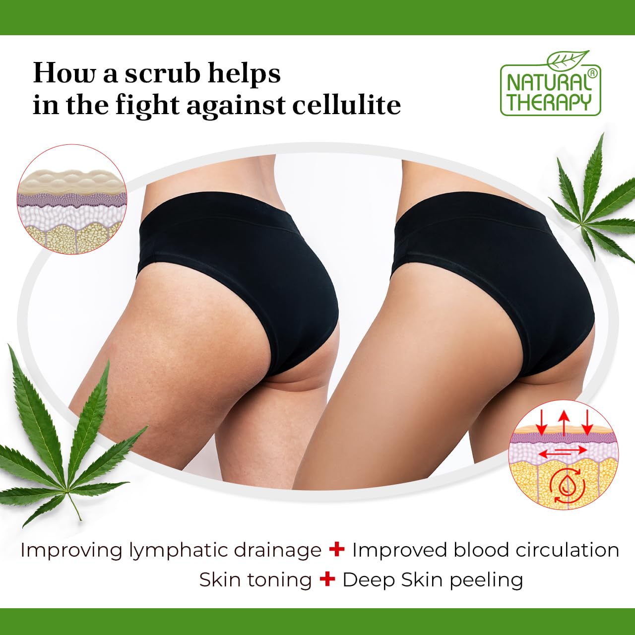 Natural Therapy Hemp & Coconut Salt Scrub – Exfoliating Body Scrub for Women – Moisturizing and Nourishing Skin – with Pure Oils and Dead Sea Minerals (23.28 Oz)