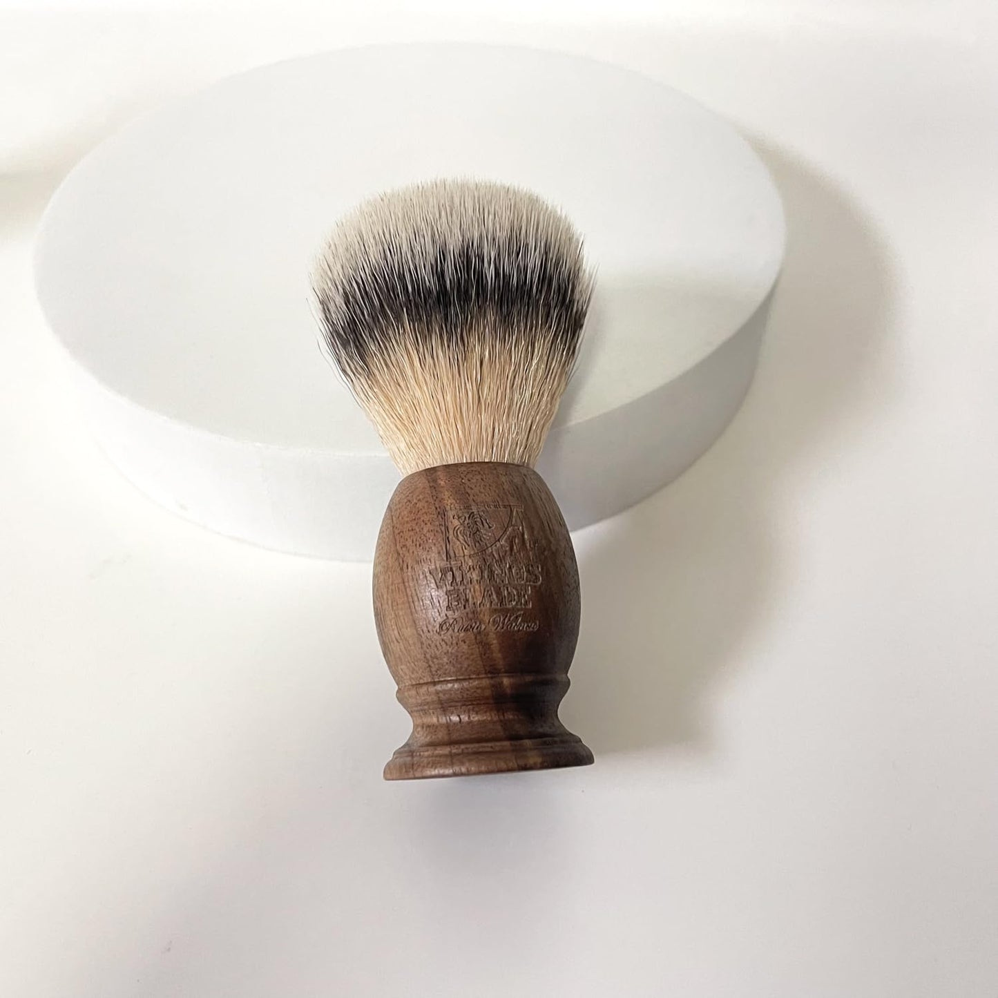 Wooden Shaving Brush for Men by VIKINGS BLADE, Super Strong Knot Backbone, Minimal Shedding, Fast Lather, Extremely Smooth & Plush on Skin (Rustic Walnut)