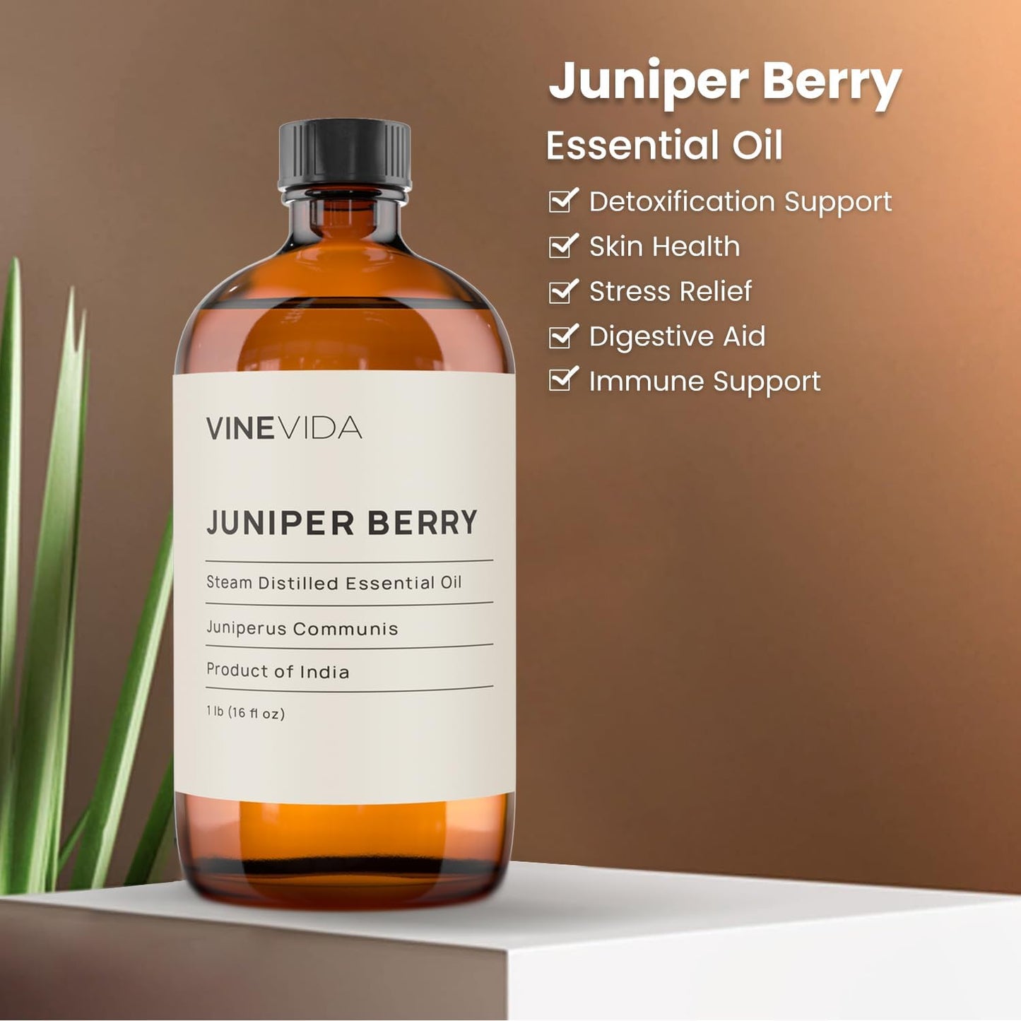 VINEVIDA Juniper Berry Essential Oil 16 oz Undiluted - Pure, Natural, and Raw