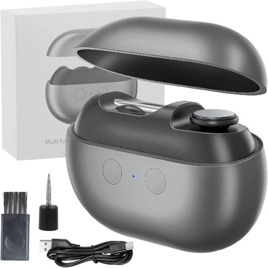 Imwing Easyclip, Imwing Nail Clipper, Vueeze Easy Clip Electric Nail Clipper & Polisher 2-in-1 with LED Light - Safe Toe & Fingernail Trimmer for Seniors, Adults, Kids, Baby (Gray)