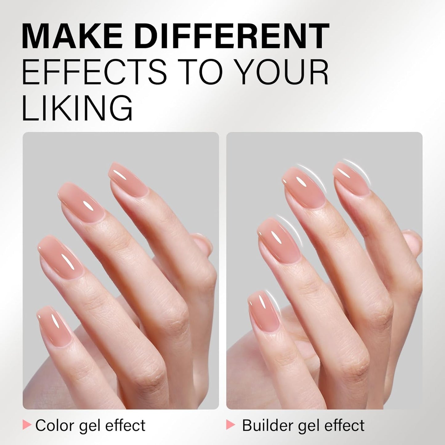 AILLSA Builder Gel for Nails 7 In 1 Nude Hard Gel Nail Polish for Nail Thickening Natural Color Strengthener Gels Nail Polish Light Neutral U V Gels for French Manicure Base Coat Needed 0.51 Oz GD80