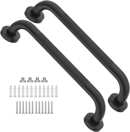 16 Inch Anti Slip Shower Grab Bar Oil Rubbed Black, Munzong Bathroom Grab Bar, Knurled Bathroom Balance Bar,Safety Hand Rail Support Handicap Elderly Injury Senior Assist Bath Handle
