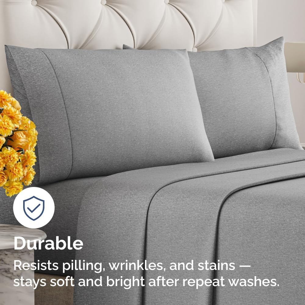 Standard Pillow Cases Set of 8 - Ultra Soft Hotel Quality Pillowcase Covers - Comfy & Wrinkle Free - Shrink, Stain & Fade Resistant - Machine Washable Pillow Protectors - 8 Piece Set - Heathered Grey