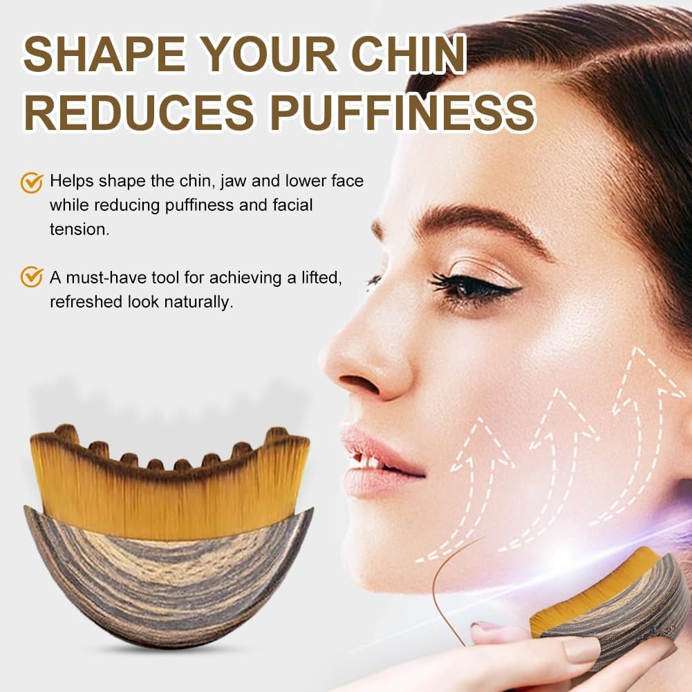 Lymphatic Contour Face Brush, Dry Brushing Face Brush, Lymphatic Drainage Massager for Face, Chin & Jawline Sculpting,Fits to The Skin to Relieve Fatigue (1PCS)