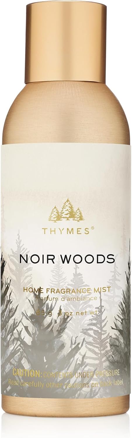 Thymes Home Fragrance Mist – Room Air Fresheners for Home Long Lasting – Air Freshener Spray – Scented Room Spray with Notes of Fresh Evergreen, Smoky Wood & Amber (Noir Woods, 3 oz)
