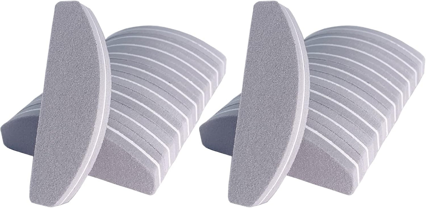 20 PCs Nail Buffers, Double Sided Nail Files Buffer Blocks 100/180 Grit Portable Washable Sanding Buffing File Arc Shape (Grey)