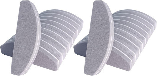 20 PCs Nail Buffers, Double Sided Nail Files Buffer Blocks 100/180 Grit Portable Washable Sanding Buffing File Arc Shape (Grey)
