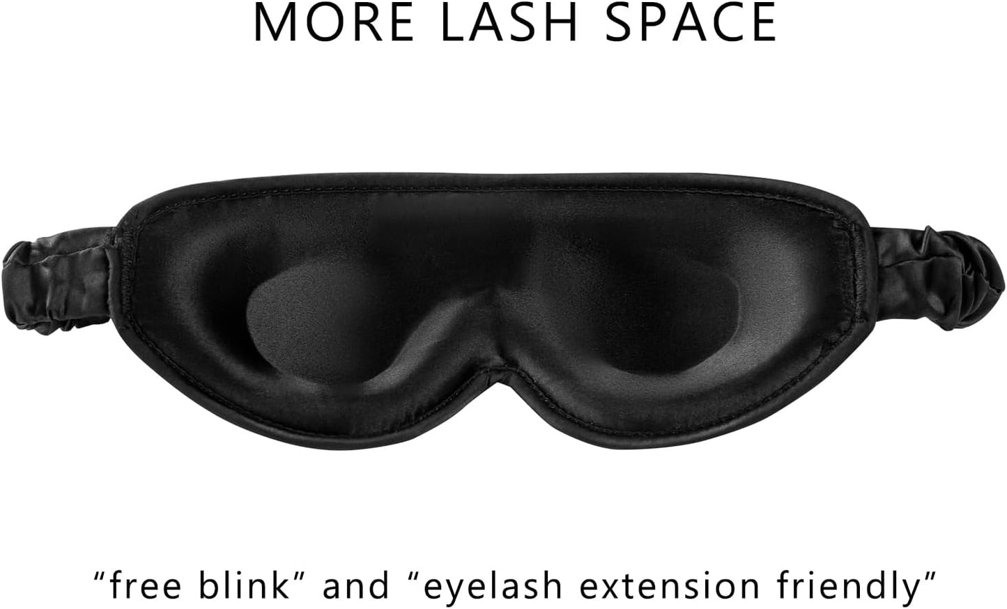 ALASKA BEAR Upgraded Silk Eye Mask with Deep Contour Molded Cups for Beauty Sleep & Lashes Extensions, Zero Pressure Sleeping Eye Cover with Silk-Cover Adjustable Strap
