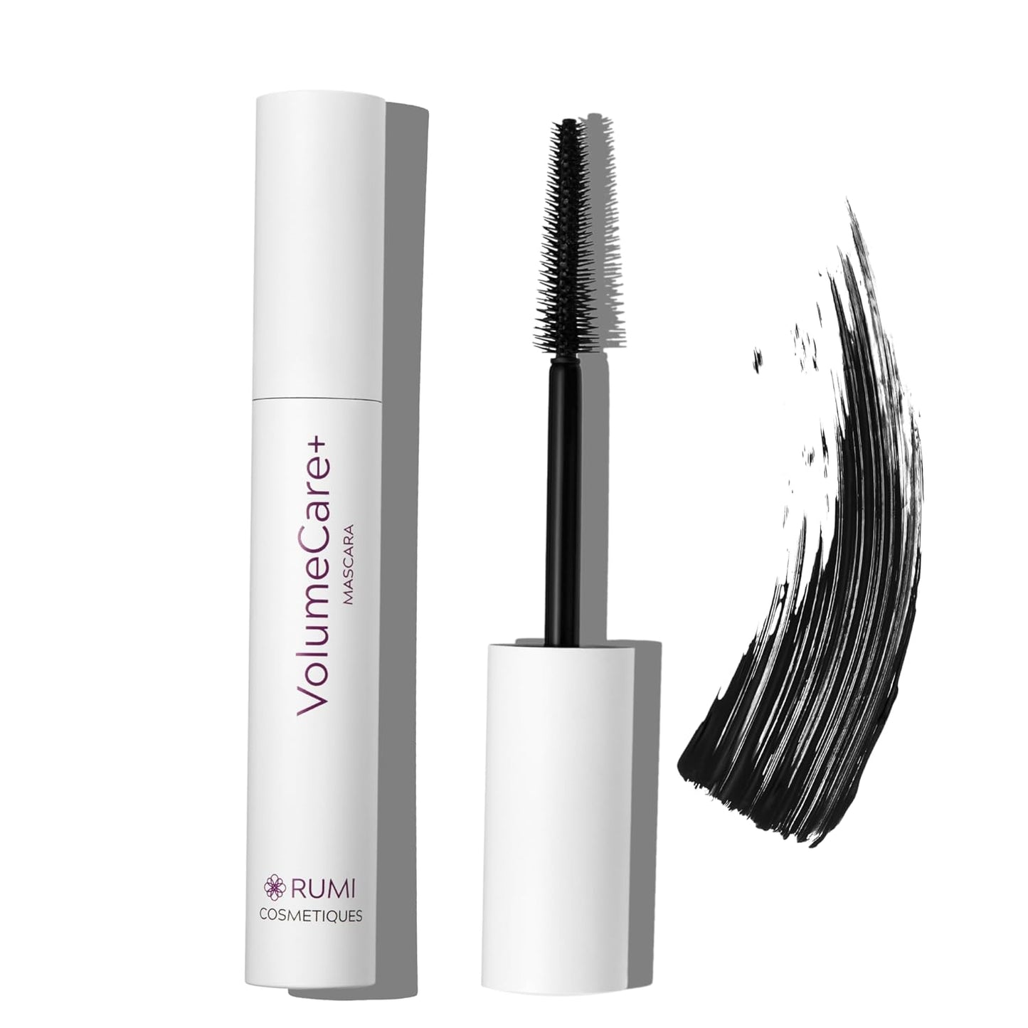 VolumeCare+ Mascara For Older Women - Extreme Length and Volume 2-in-1 Formula - No Clumps, Long-Wearing, Hypoallergenic Mascara For Sensitive Eyes (Natural Black)