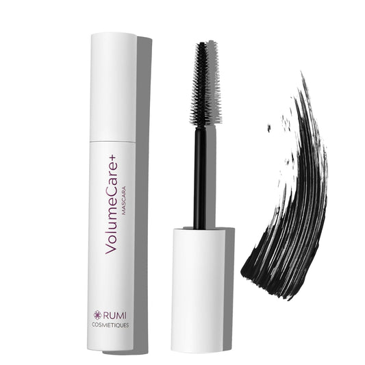 VolumeCare+ Mascara For Older Women - Extreme Length and Volume 2-in-1 Formula - No Clumps, Long-Wearing, Hypoallergenic Mascara For Sensitive Eyes (Natural Black)