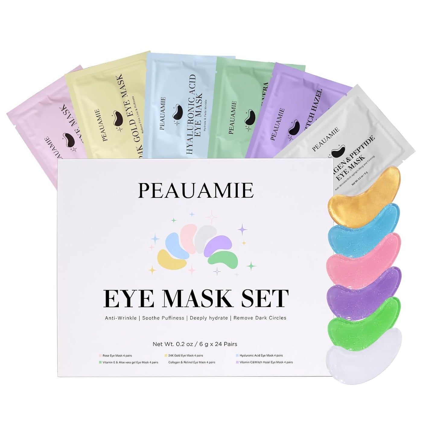 Under Eye Patches with Collagen and Hyaluronic Acid Eye Mask for Wrinkle,Dark Circles,Face Mask Skin Care Products 24 Pairs