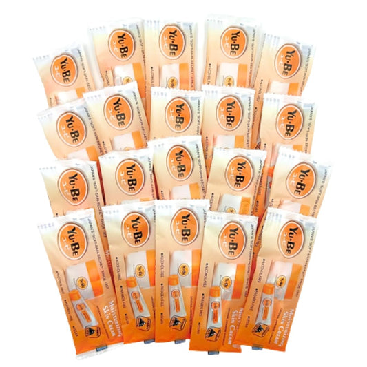 Yu-Be Moisturizing Skin Cream 20pc Sample Pack — Japanese Skin Care Relief Cream for Night and Day | Deeply Hydrating Moisturizer for Extra Dry Skin Lotion for Face, Body & Hands | Paraben Free