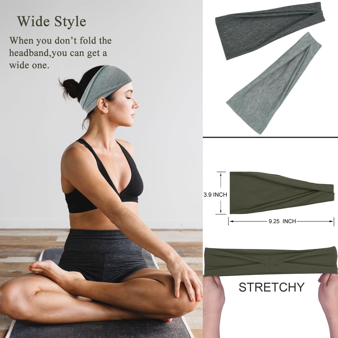 Fashion Headbands For Women Wide Headband Yoga Workout Head Bands Hair Accessories Band 6 Pack