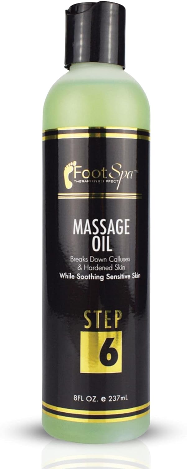 Foot SPA - Massage Oil, with Tea Tree, Pepper Mint, Eucalyptus Oil, 8 Oz - Professional Full Body Massage Therapy, Manicure, Pedicure - Relax Sore Muscles and Repair Dry Skin