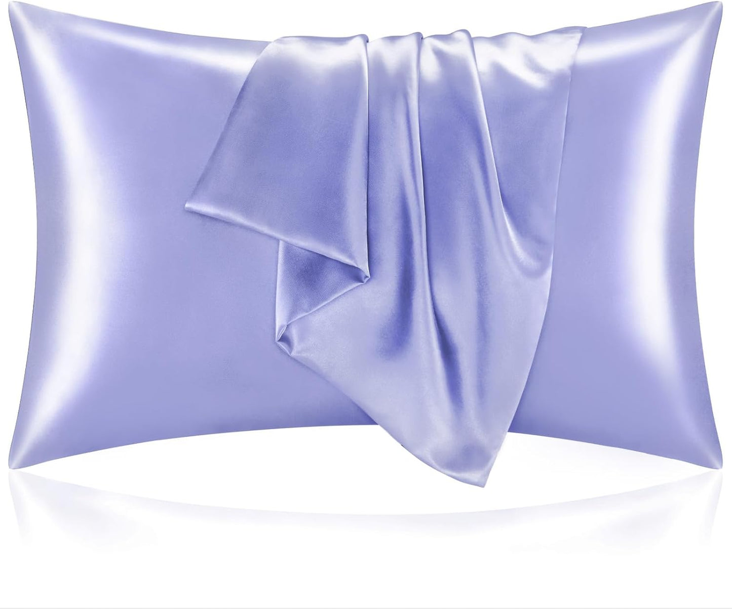 BEDELITE Satin Pillowcase for Hair and Skin, Super Soft and Cooling Similar to Silk Pillow Cases 2 Pack with Envelope Closure, Gift for Women Men(20"x40" King Size, Lilac)
