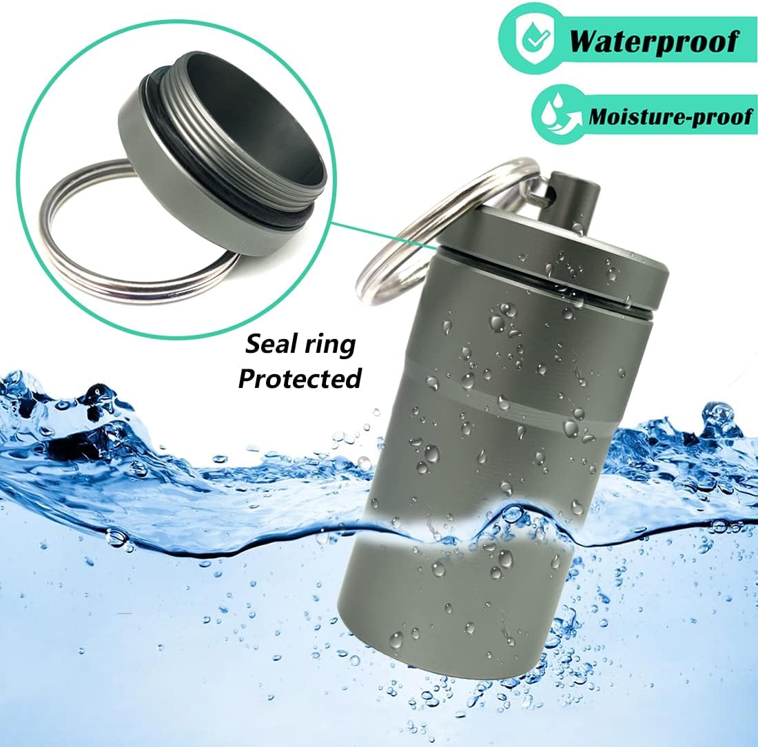 2 Packs 100 Tablets Nitro Bottle Holder, EFFIET Waterproof Metal Pill Bottle Container Capsule Match Container for Geocaching Quarters Cash Hider Storage Tubes/Fishing/Garden/Yard Hiding