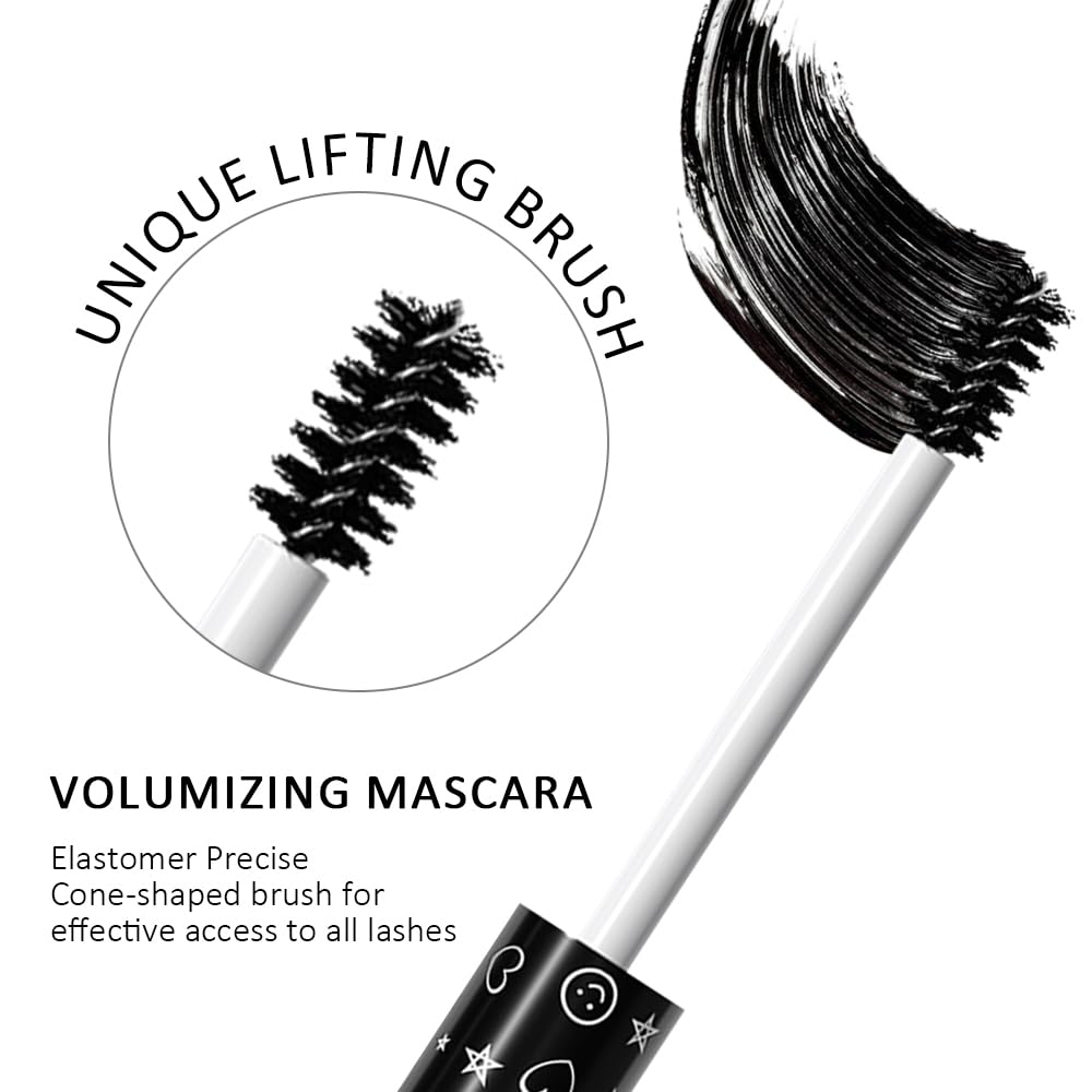 Colored Mascara for Eyelashes Set,Colorful Waterproof Mascara for eyelashes Long lasting Charming Voluminous for Women Halloween Eye Makeup (1Pcs 03#Black, F)