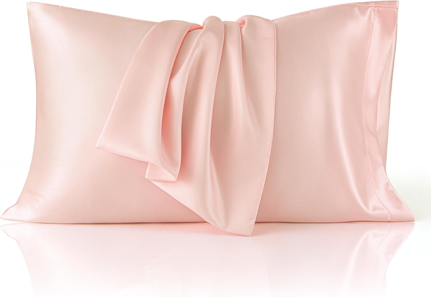 Bedsure Satin Pillowcase for Hair and Skin Queen -Coral Silky Pillowcase 2 Pack with Envelope Closure, Similar to Silk Pillow Cases, Gifts for Women Men, 20x30 Inches, 2pcs