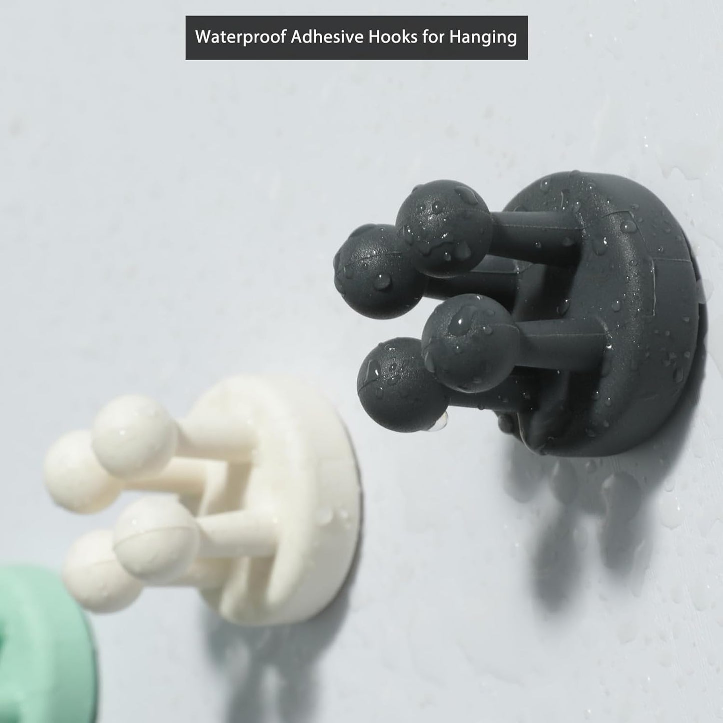 Razor Holder Shaver Hook Hanger Stand - 4Pcs Silicone Toothbrush Holders for Shower Wall Mounted Self Adhesive Cute Utility Dorm Room Bathroom Kitchen Organizer Storage Hook for Hanging Loofah Towel