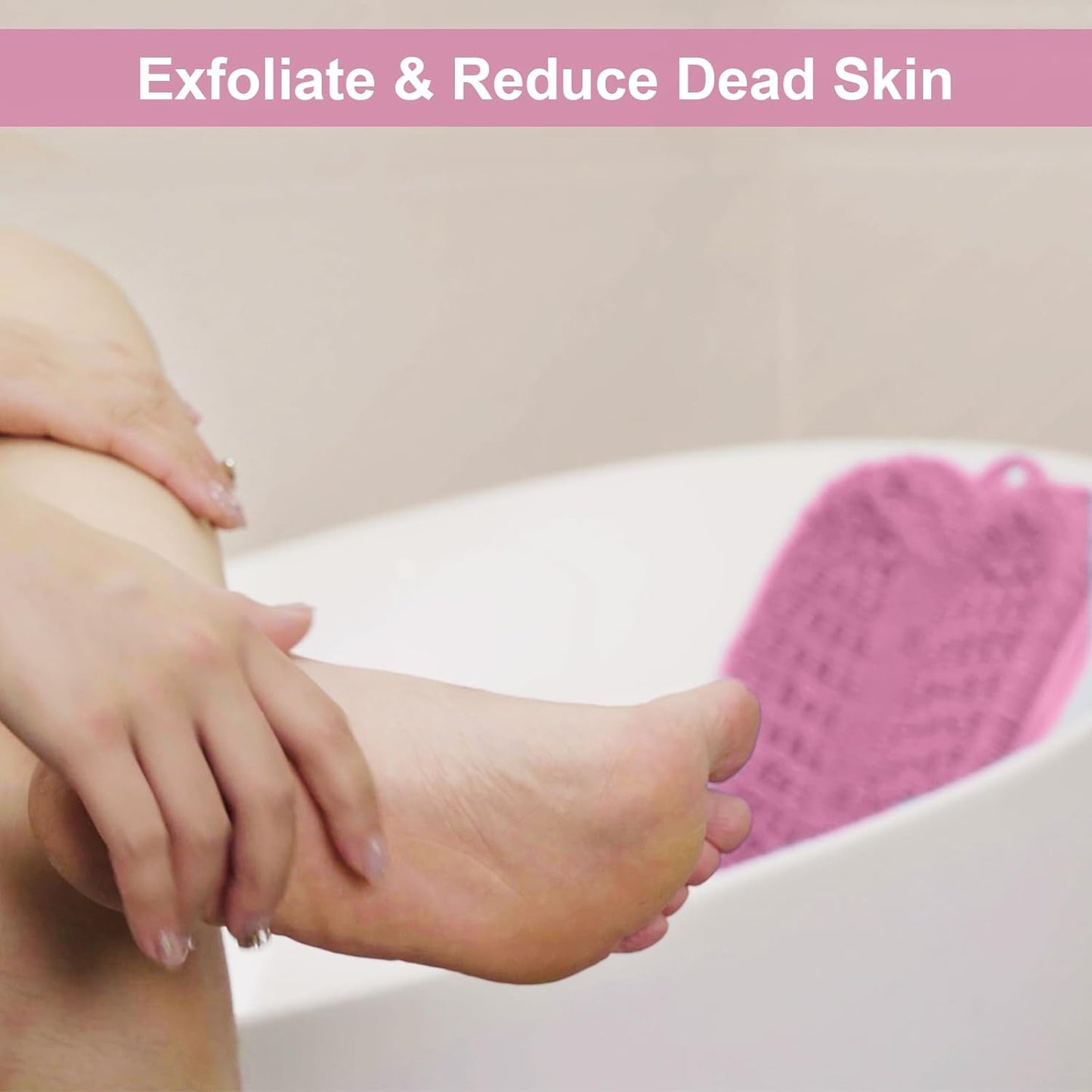 BESKAR Shower Foot Scrubber Mat with Non-Slip Suction Cups, Foot Spa Brush for Cleaning & Exfoliating Your Feet No Bend, Foot Points Reflexology Mat for Relax Your Feet