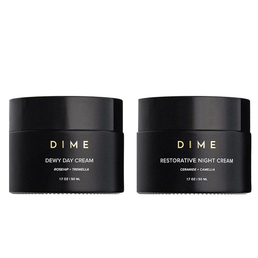 Dime Beauty Moisture Set - Includes Dewy Day Cream + Restorative Night Cream (50 ml Each)