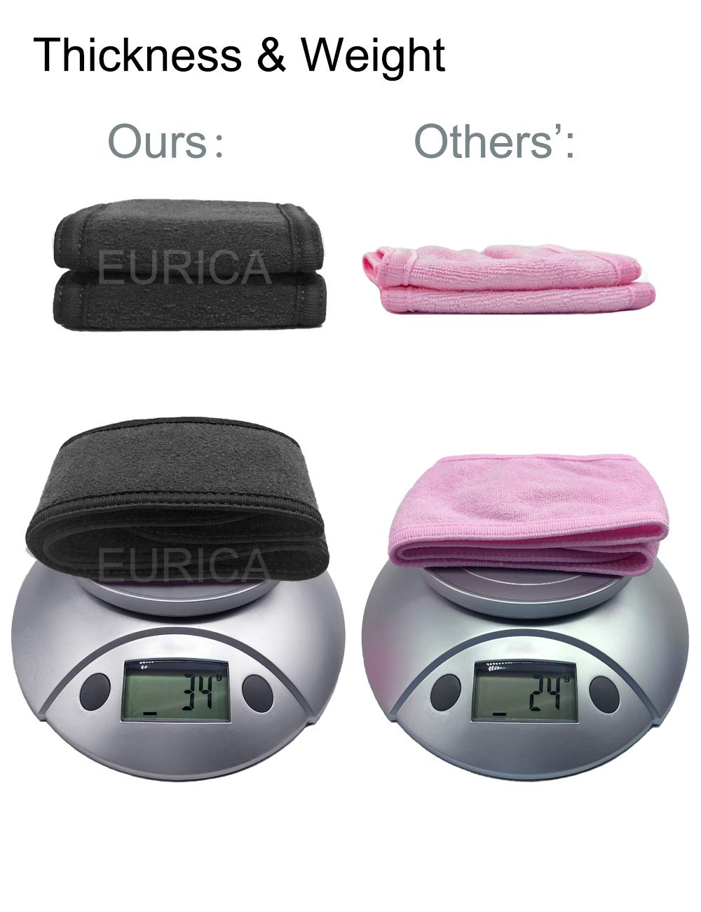 EUICAE Spa Headband 5-Pack Black Sweat Head Towel Wraps - Non-slip Stretchable, Washable for Makeup, Face Wash, Facial Treatment, Sports