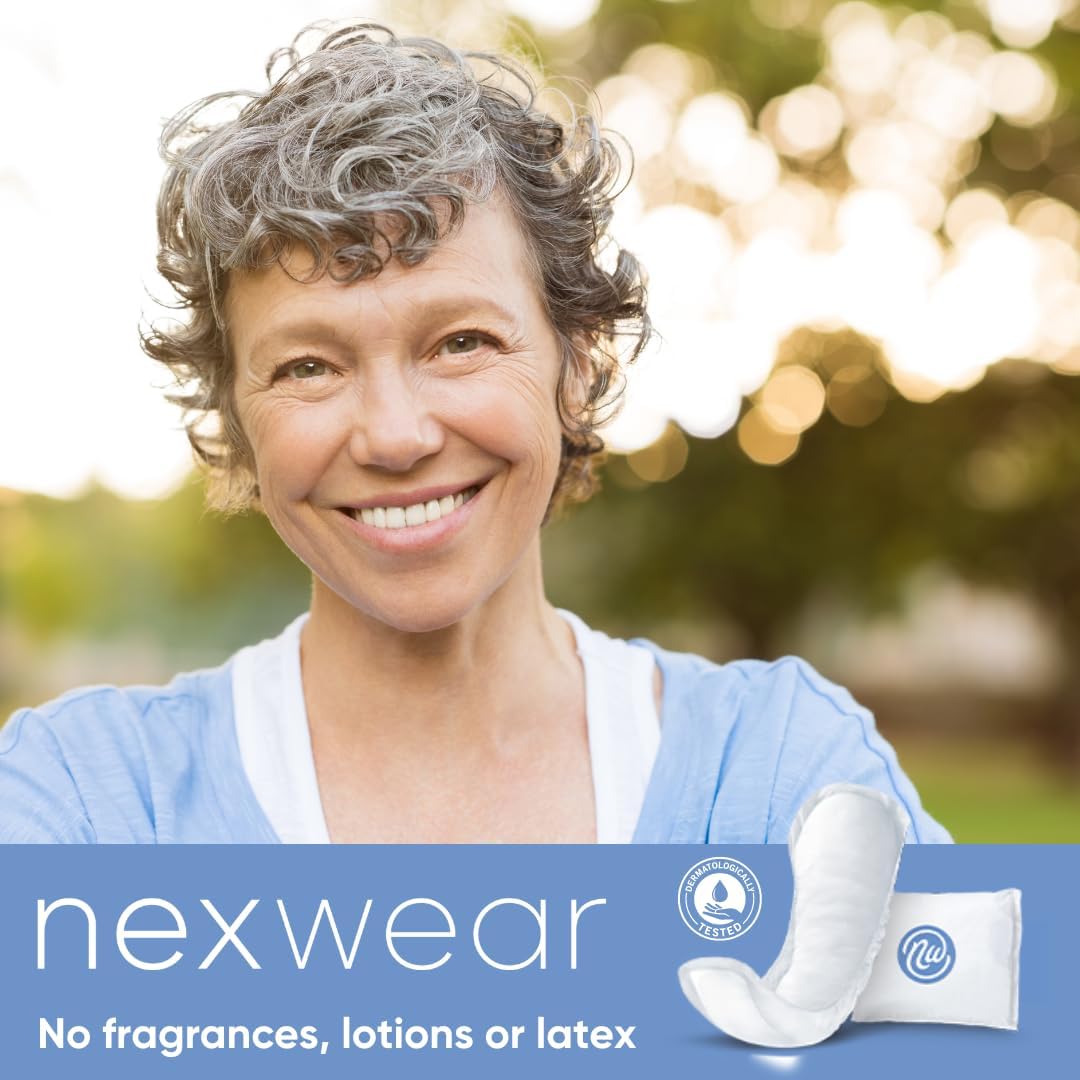 Nexwear Incontinence Pads for Women, Skin-Safe Design, Maximum Absorbency Bladder Control Pads for Leaks, Disposable, Discreet, Individually Wrapped, 13.75 in, 30 Count, 1 Pack