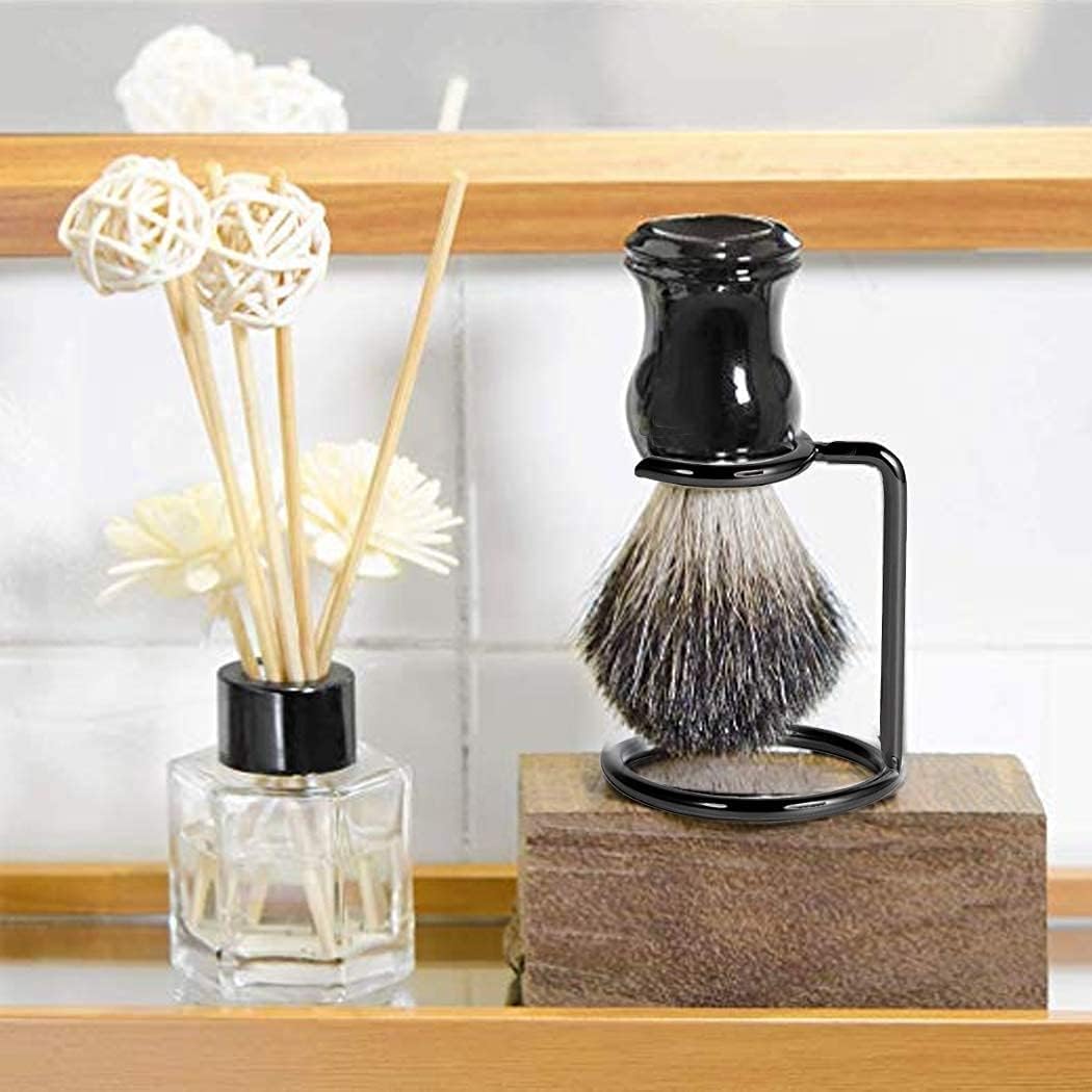 Shave Brush Stand Stainless Steel for Badger Shaving Brushes Holder Height 2.8inch/7cm Space Saver