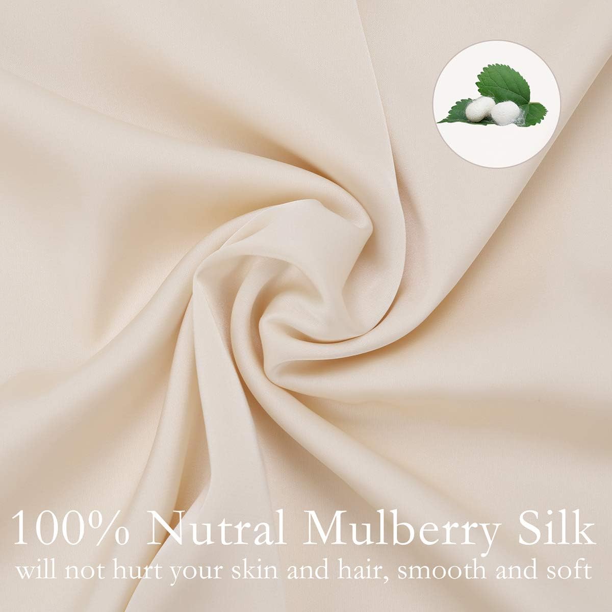 2 Pack 100% Mulberry Silk Pillowcases, Standard Size with Hidden Zipper - Hypoallergenic and Breathable