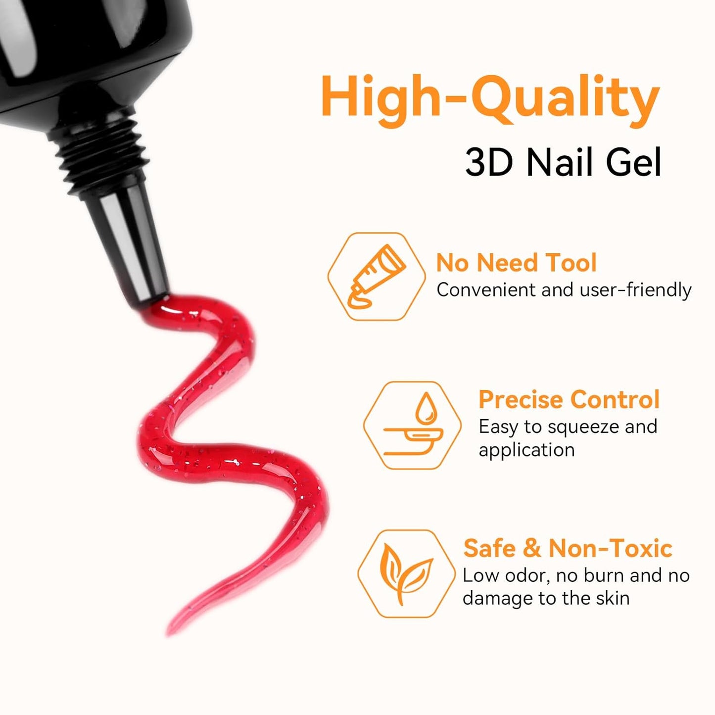Makartt 3D Sculpting Gel for Nail Art Kit: 3D Nail Gel for Nail Art, 15ml No Wipe Polish for Molding Drawing, Embossed Gels for Nail DIY Manicure - Glistening Cheer & Tinsel Green (2PCS)