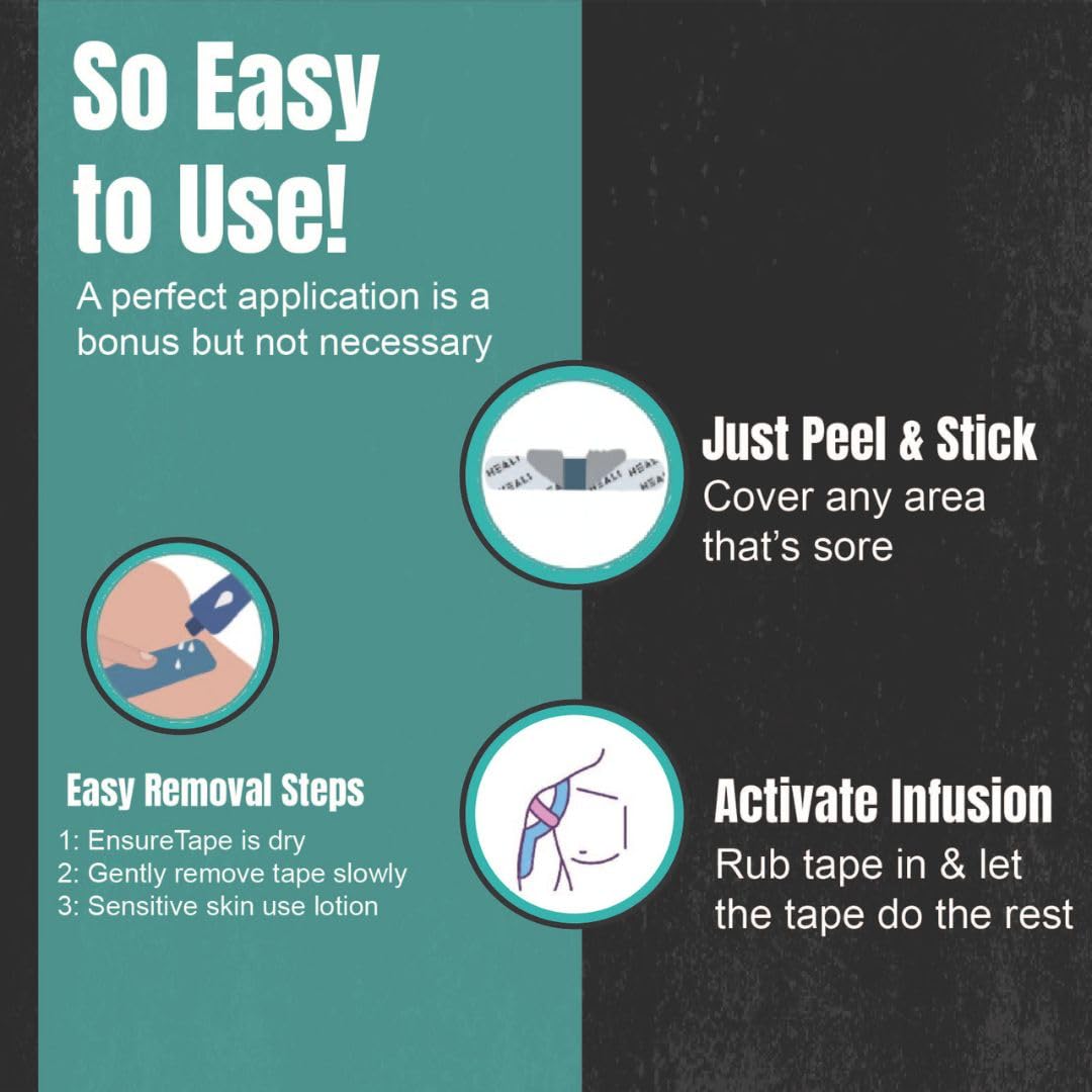 Heali Kinesiology Tape with Magnesium and Menthol, 20 Pcs Precut Strips, K Tape Roll, Knees, Physical Therapy Sports Tape for Muscles and Joints, Water Resistant, Pink Splatter