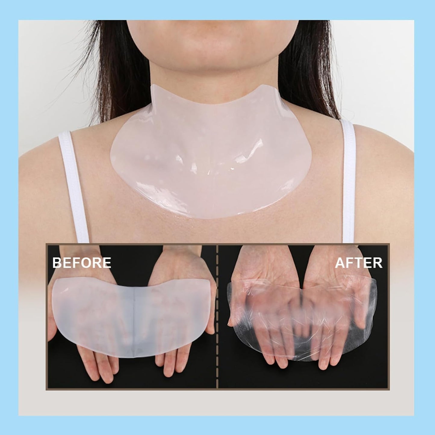 AUSLKA Neck Wrinkle Patches Moisturizing Hydrolyzed Collagen Mask, Neck Lifting Firming Pads for Tightening Skin 5 PCS, Collagen Masks for Looking Down Causes Wrinkles