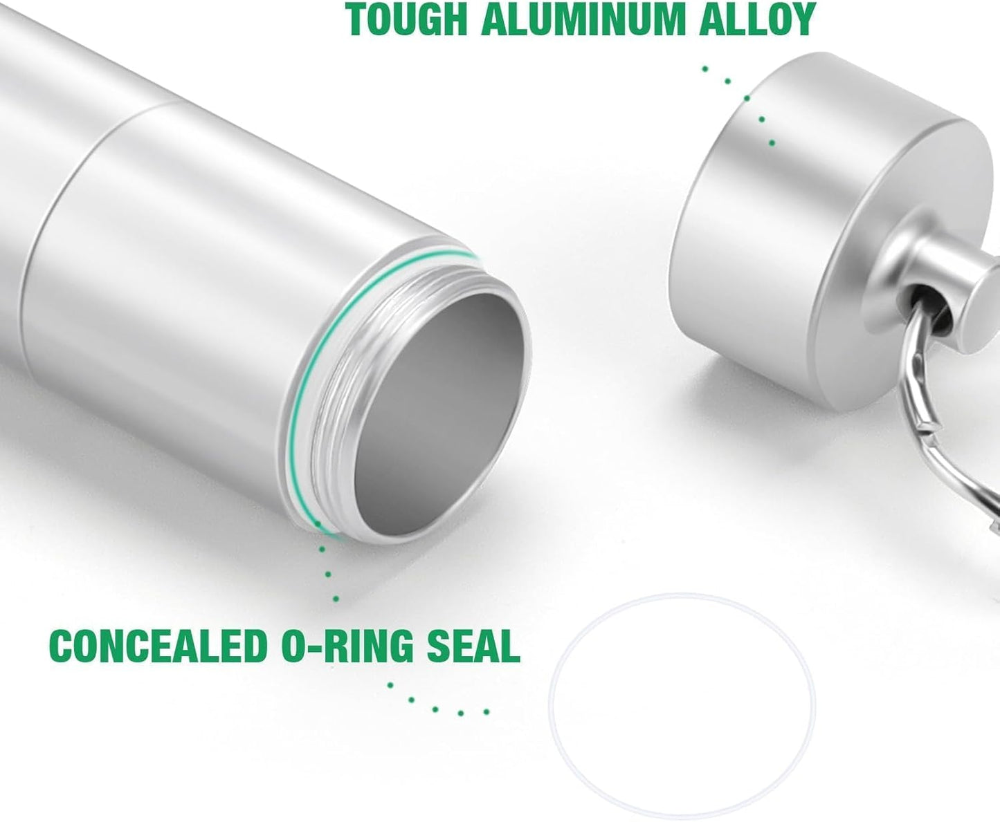 Opret Keychain Pill Holder, 3 Compartments Metal Small Pill Case, Waterproof Portable Travel Pill Box, Pill Container for Purse (Silver)