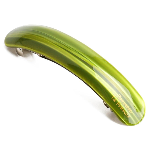 French Large Arc-shaped Adjustable Hair Clip Barrette for Women, Automatic Clasp (Mint Green)