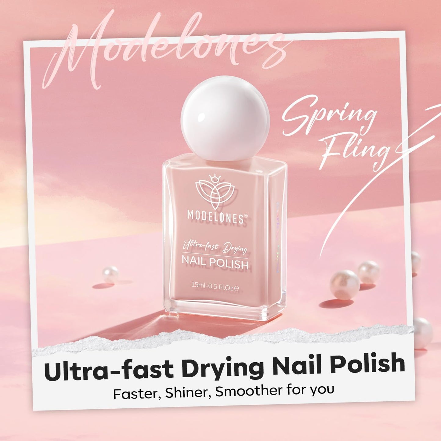 modelones Jelly Nude Nail Polish, 15 ml Jelly Natural Pink Translucent Color Quick Dry Nail Lacquer Strengthener Long Last Shine Fingernail Toe Nail Art DIY Home Travel Manicure Gift for Women Girls