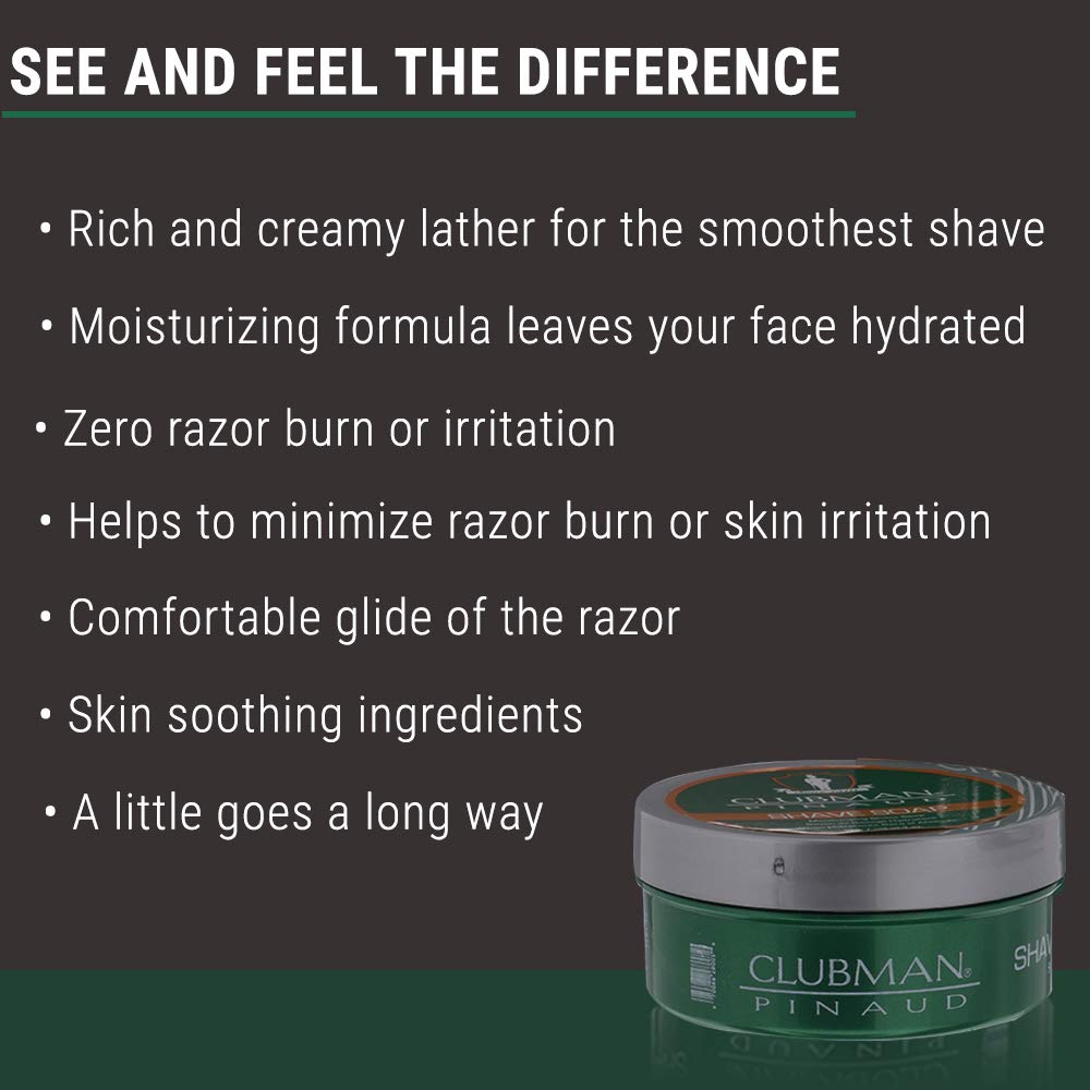 Clubman Shave Soap – Classic Shaving Soap for Men, Smooth & Comfortable Shave, Premium Men’s Grooming, 2 oz