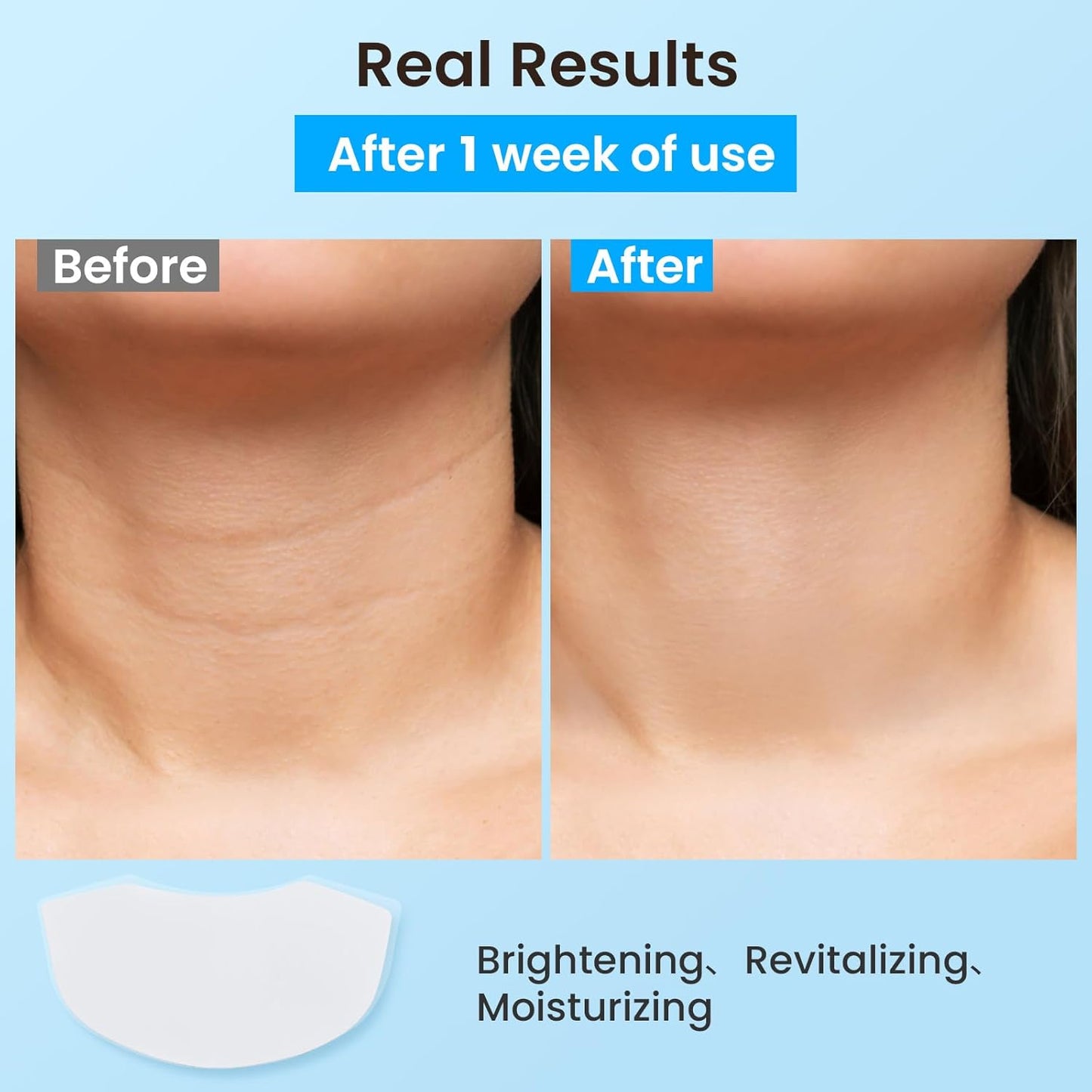 AUSLKA Neck Wrinkle Patches Moisturizing Hydrolyzed Collagen Mask, Neck Lifting Firming Pads for Tightening Skin 5 PCS, Collagen Masks for Looking Down Causes Wrinkles