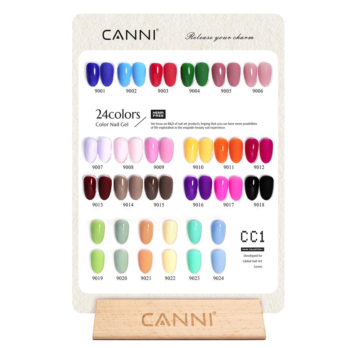 CANNI CC1 30Pcs 9ML Hema-free Gel Nail Polish Set, Black Pink Nude Red Blue Green Gel Polish Kit Color Soak Off LED Nail Gel Polish Set Nail Art Starter Manicure Salon DIY at Home