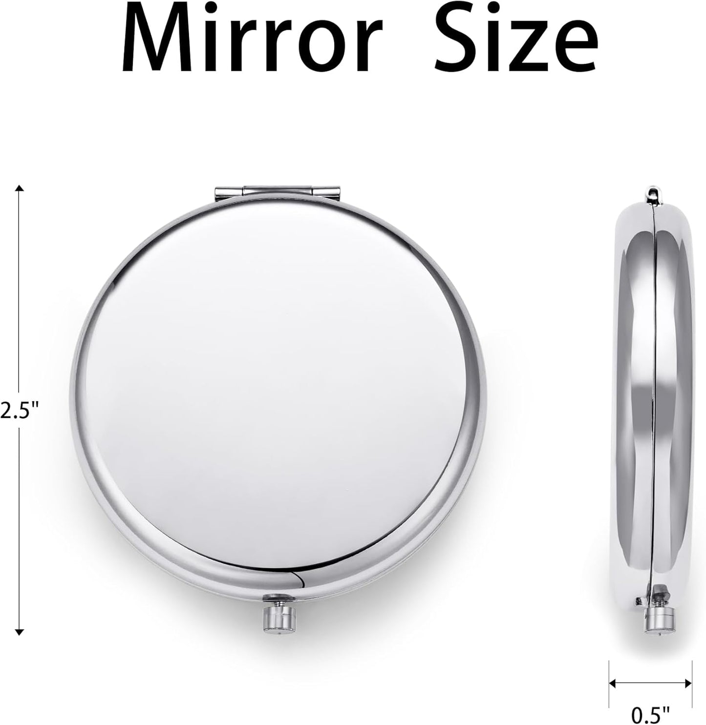 Compact Mirror, Pocket Travel Makeup Mirror for Purse, Metal Round Shell, 2-Sided 1X/2X Magnifying, Portable, Folding, Handheld, Silver, 18 Pack