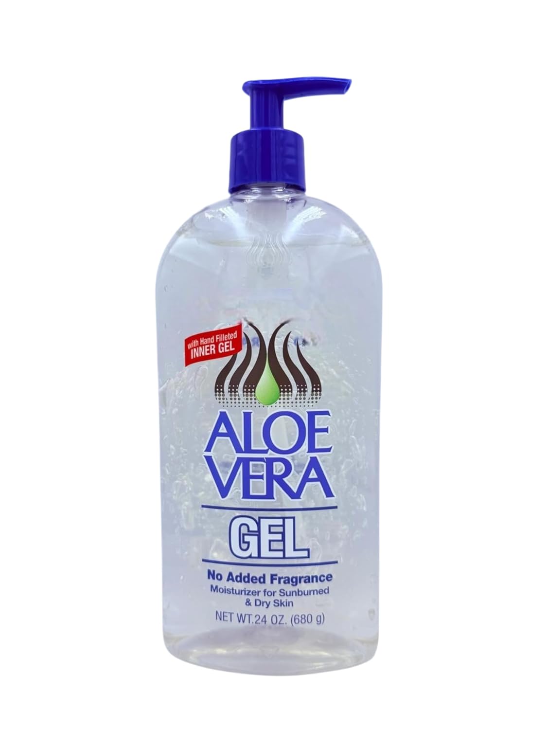Aloe Vera Gel (24 oz) pack 2 – Pure, Stabilized Aloe Vera Gel for Face, Hair & Body – Soothing Sunburn Relief, Hydration & Skin Repair – No Added Colors or Fragrances.