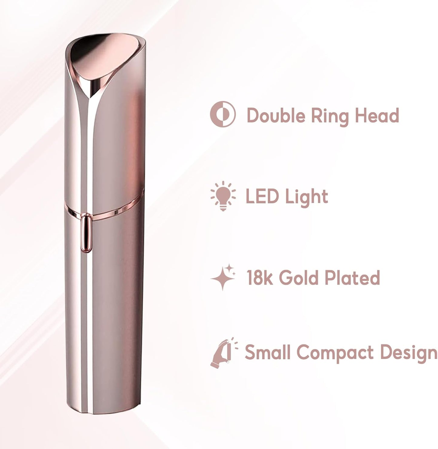 Facial Hair Removal for Women, Painless Hair Remover Device Lady Face Electric Razor for Lip, Chin,arms with USB Rechargeable Included 2 pc Replacement Heads