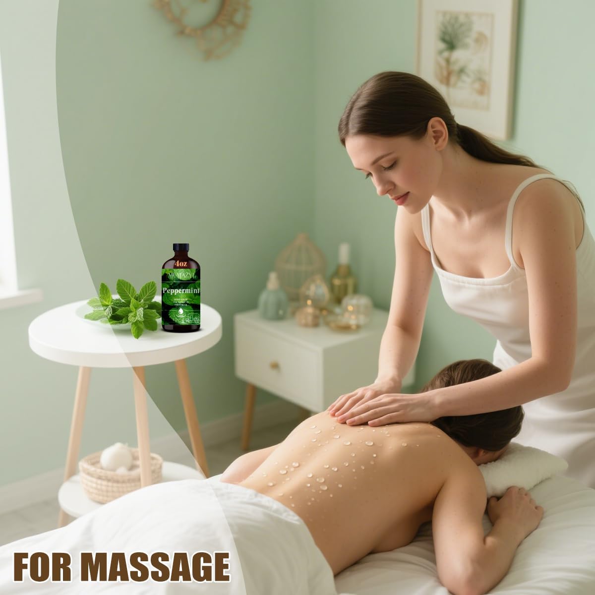 Peppermint Essential Oil, Peppermint Oil 4 Fl Oz 120ML for Diffuser Humidifier Yoga Cleaning DIY Candle Soap Making Essential Oils