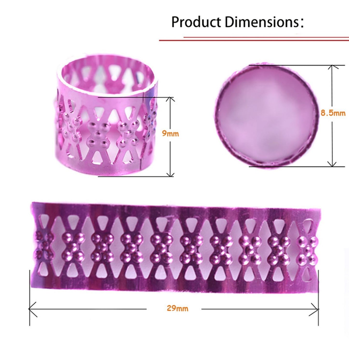 SEVENHEAD 50 Pcs Dreadlock Beads Hair Accessories Adjustable Braiding Rings and Cuffs with Metal Clips (Multicolor)