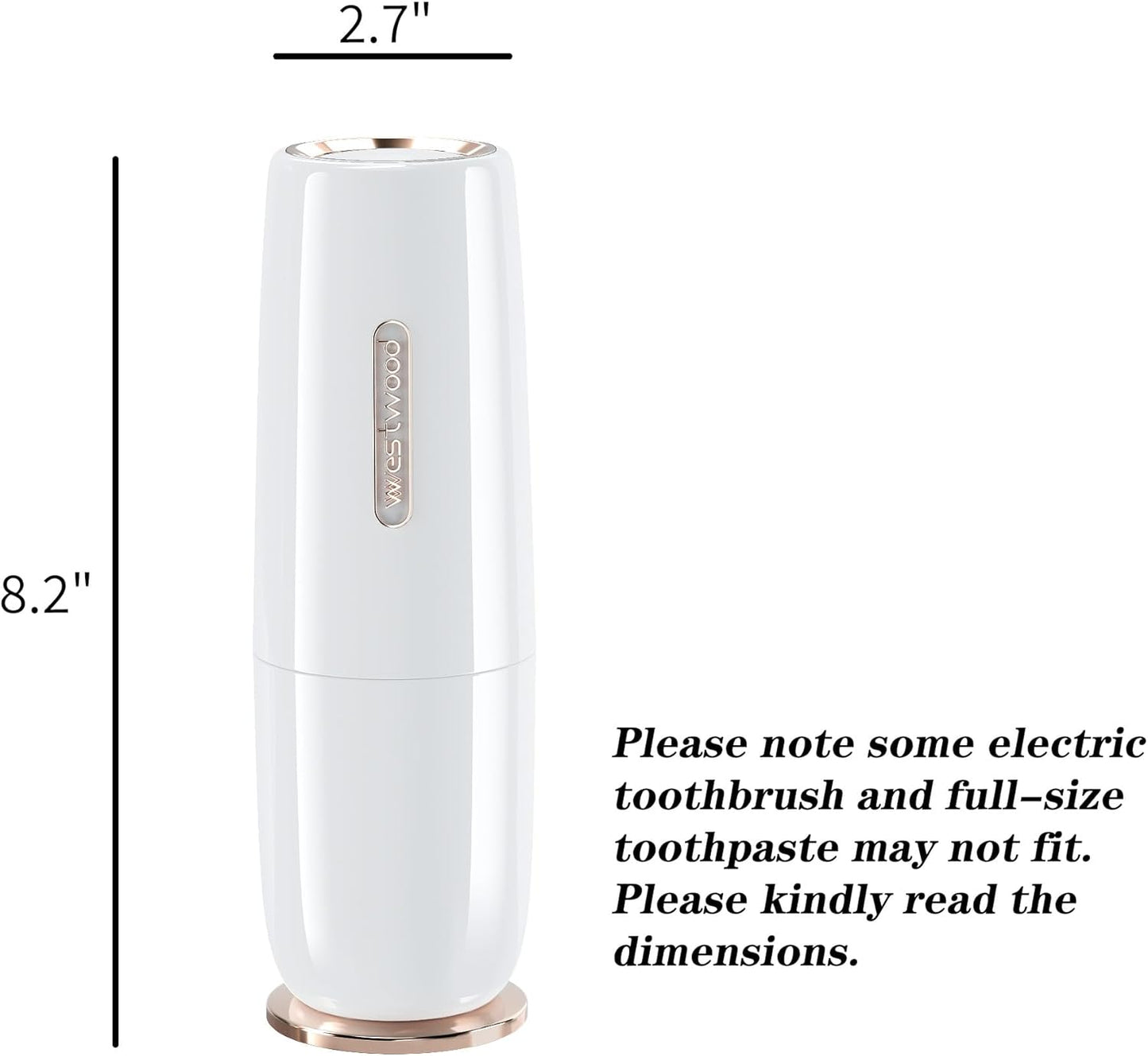 Luxury White Plastic Travel Toothbrush Holder Case with Cover, Portable Travel Toothbrush Cup, Storage Container for School Camping Business Trip Bathroom